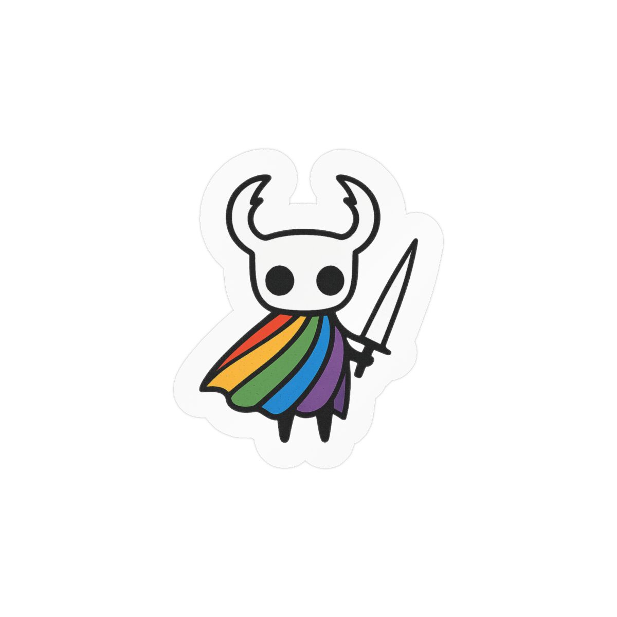 Matte Rainbow Knight Sticker | Bold Fantasy Vinyl Decal