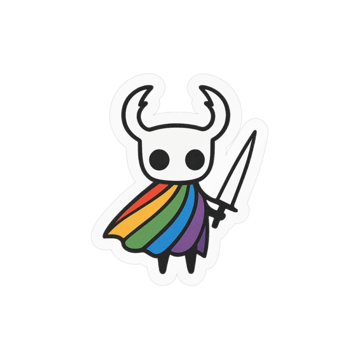 Matte Rainbow Knight Sticker | Bold Fantasy Vinyl Decal - alternate angle 2, merchandise