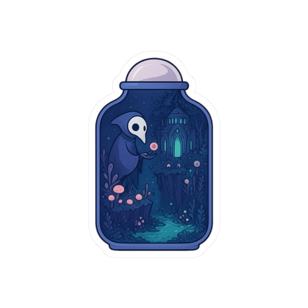 Fog Canyon Terrarium Sticker | Misty Wilderness Decal - alternate angle 2, merchandise