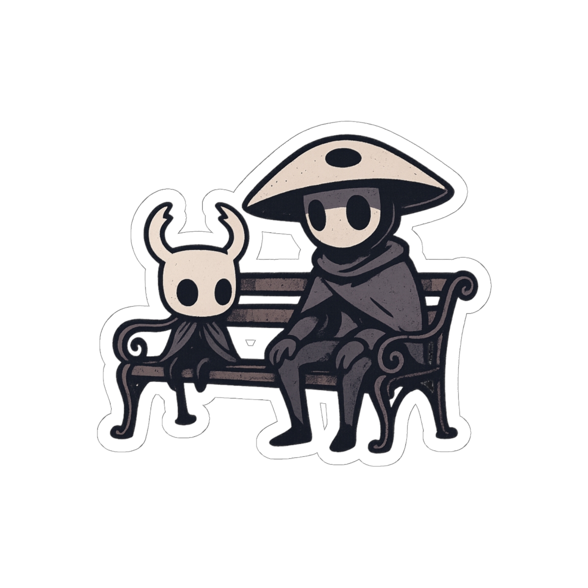 Hollow Knight Quirrel and Ghost Sticker | Charming Vinyl Decal