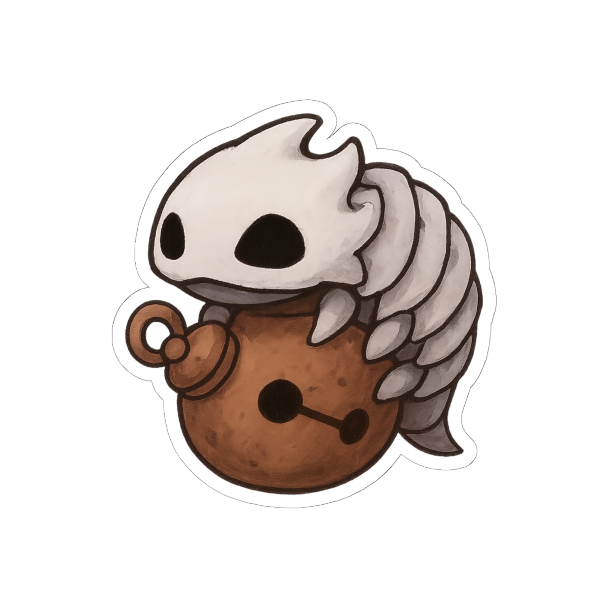 Cute White Hollow Bug Sticker | Eerie Adorable Vinyl Decal